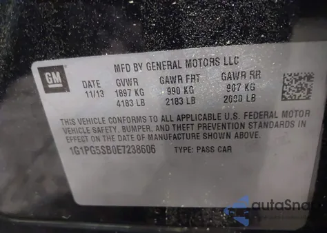 2014 Chevrolet Cruze Ltz from USA, damaged, VIN 1G1PG5SB0E7238606